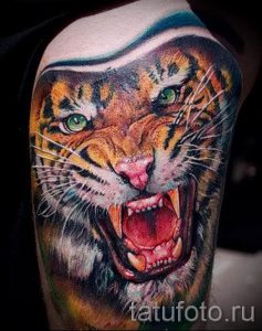 фото тату оскал тигра для статьи про значение татуировки с оскалом - tatufoto.ru - 32