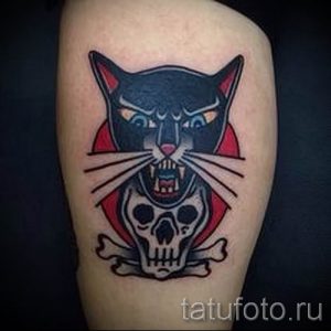 фото тату с черной кошкой для статьи про значение татуировки - tatufoto.ru - 3