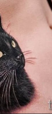 фото тату с черной кошкой для статьи про значение татуировки — tatufoto.ru — 9