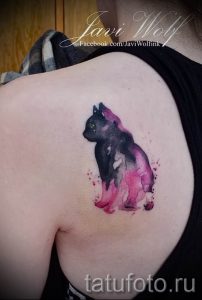 фото тату с черной кошкой для статьи про значение татуировки - tatufoto.ru - 11