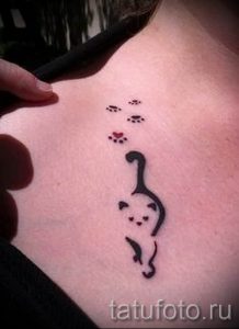 фото тату с черной кошкой для статьи про значение татуировки - tatufoto.ru - 12
