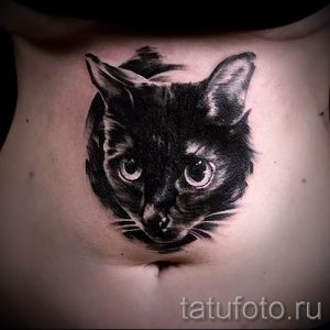 фото тату с черной кошкой для статьи про значение татуировки - tatufoto.ru - 20