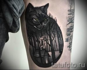 фото тату с черной кошкой для статьи про значение татуировки - tatufoto.ru - 23