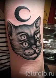 фото тату с черной кошкой для статьи про значение татуировки - tatufoto.ru - 31