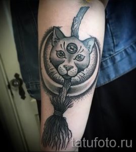 фото тату с черной кошкой для статьи про значение татуировки - tatufoto.ru - 38