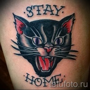 фото тату с черной кошкой для статьи про значение татуировки - tatufoto.ru - 40