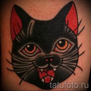 фото тату с черной кошкой для статьи про значение татуировки - tatufoto.ru - 51