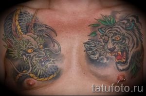 фото тату тигр и дракон для статьи про значение татуировки - tatufoto.ru - 2
