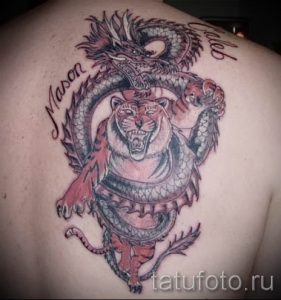 фото тату тигр и дракон для статьи про значение татуировки - tatufoto.ru - 7