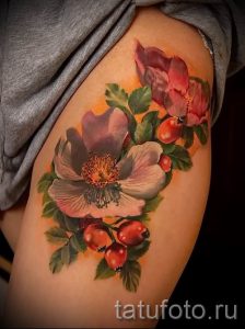 фото тату шиповник для статьи про значение татуировки шиповник - tatufoto.ru - 14
