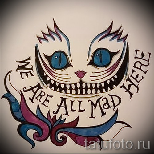 Тату чеширский кот Tattoo Academy Тату чеширский кот Tattoo Academy