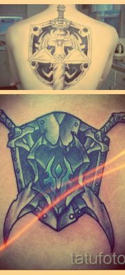 Значение тату щит и меч — информация и фото готовых татуировок