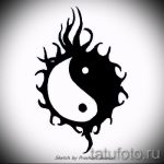 Крутой вариант рисунка наколки – знак Инь-Янь, который подойдет для интересного эскиза тату инь-янь