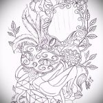 Достойный ваирант эскиза для тату маска - картинка для создания уникальной татуировки с маской