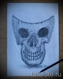 Зачетный ваирант эскиза для тату маска - рисунок для разработки интересной татуировки с маской