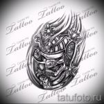 Достойный ваирант эскиза для тату маска - рисунок для создания стильной татуировки с маской