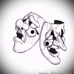 Достойный ваирант эскиза для тату маска - картинка для разработки эксклюзивной тату с маской