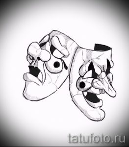 Достойный ваирант эскиза для тату маска - картинка для разработки эксклюзивной тату с маской