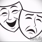 Достойный ваирант эскиза для тату маска - картинка для разработки интересной тату с маской