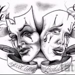 Зачетный ваирант эскиза для татуировки маска - рисунок для создания уникальной татуировки с маской