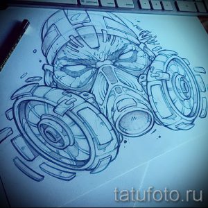 Необычный ваирант эскиза для наколки маска - картинка для разработки эксклюзивной татуировки с маской