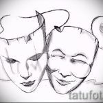 Интересный ваирант эскиза для наколки маска - рисунок для создания стильной татуировки с маской