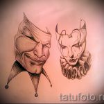 Классный ваирант эскиза для татуировки маска - картинка для разработки стильной татуировки с маской