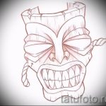 Необычный ваирант эскиза для тату маска - картинка для разработки эксклюзивной татуировки с маской