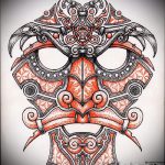 Достойный ваирант эскиза для наколки маска - картинка для создания интересной татуировки с маской