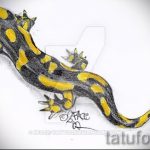 Достойный эскиз для наколки саламандра – картинка для формирования идеи уникальной тату с саламандрой