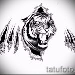 Оригинальный эскиз тату тату тигр (рисунки для татуировки с тигром) - идея рисунка эскизы тату тигр (рисунки для татуировки с тигром) для разработки эксклюзивной идеи татуировки тигр