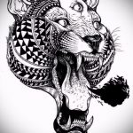 Прикольный эскиз наколки тату тигр (рисунки для татуировки с тигром) - идея рисунка эскизы тату тигр (рисунки для татуировки с тигром) для создания интересной идеи татуировки тигр