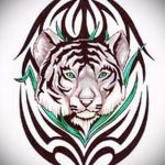 Достойный эскиз наколки тату тигр (рисунки для татуировки с тигром) - вариант рисунка эскизы тату тигр (рисунки для татуировки с тигром) для разработки стильной идеи татуировки тигр