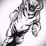 Прикольный эскиз татуировки тату тигр (рисунки для татуировки с тигром) - идея рисунка эскизы тату тигр (рисунки для татуировки с тигром) для создания стильной идеи татуировки тигр