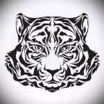 Интересны эскиз наколки тату тигр (рисунки для татуировки с тигром) - вариант рисунка эскизы тату тигр (рисунки для татуировки с тигром) для разработки стильной идеи татуировки тигр