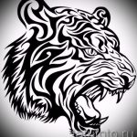 Прикольный эскиз татуировки тату тигр (рисунки для татуировки с тигром) - вариант рисунка эскизы тату тигр (рисунки для татуировки с тигром) для создания интересной идеи татуировки тигр