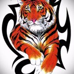 Оригинальный эскиз наколки тату тигр (рисунки для татуировки с тигром) - идея рисунка эскизы тату тигр (рисунки для татуировки с тигром) для разработки уникальной идеи тату тигр