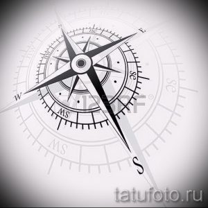 Детализированный эскиз татуировки компаса, выполненный в перспективе. Идеально подходит для любителей реалистичных татуировок.