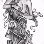 Стильный вариант эскиза наколки водолей – знак водолея (созвездие) – рисунок для татуировки