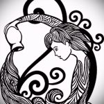 Интересный вариант эскиза тату водолей – знак водолея (созвездие) – картинка для татуировки