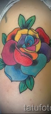 Интересный пример тату радуга на фото – для публикации про толкование рисунка радуги в тату