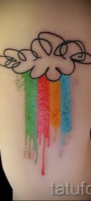Крутой пример наколки радуга на фото – для публикации про толкование рисунка радуги в тату