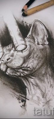 Стильный вариант тату сфинкс – можно использовать для тату сфинкс на руке