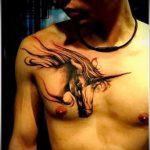 Интересный пример нанесенной татуировки единорог – рисунок подойдет для тату единорог на запястье