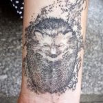 Зачетный вариант готовой татуировки ежик – рисунок подойдет для тату ежик на руке