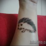 Зачетный пример готовой татуировки ежик – рисунок подойдет для тату ежик в тумане