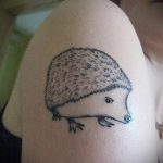 Классный пример готовой татуировки ежик – рисунок подойдет для тату ежик на животе