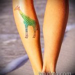 Крутой вариант существующей тату жираф – рисунок подойдет для тату жираф на ноге