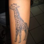 Уникальный вариант выполненной тату жираф – рисунок подойдет для тату жираф на спине