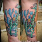 Зачетный пример нанесенной наколки жираф – рисунок подойдет для тату жираф ёжик жираф